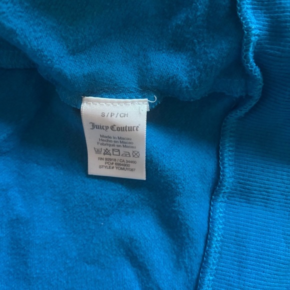 Womens Juicy Couture Blue Zip-Up Hoodie Jacket – Size Small - Picture 6 of 9